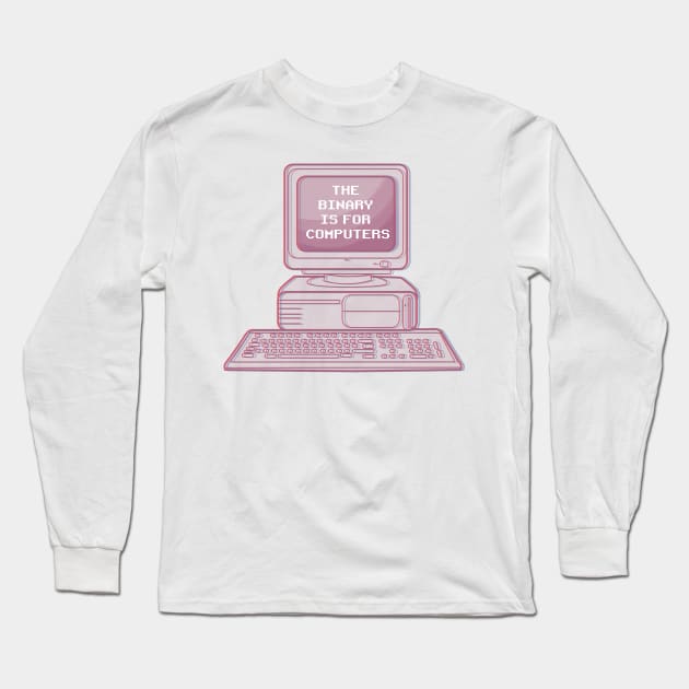 the binary is for computers(nonbinary pride) Long Sleeve T-Shirt by remerasnerds